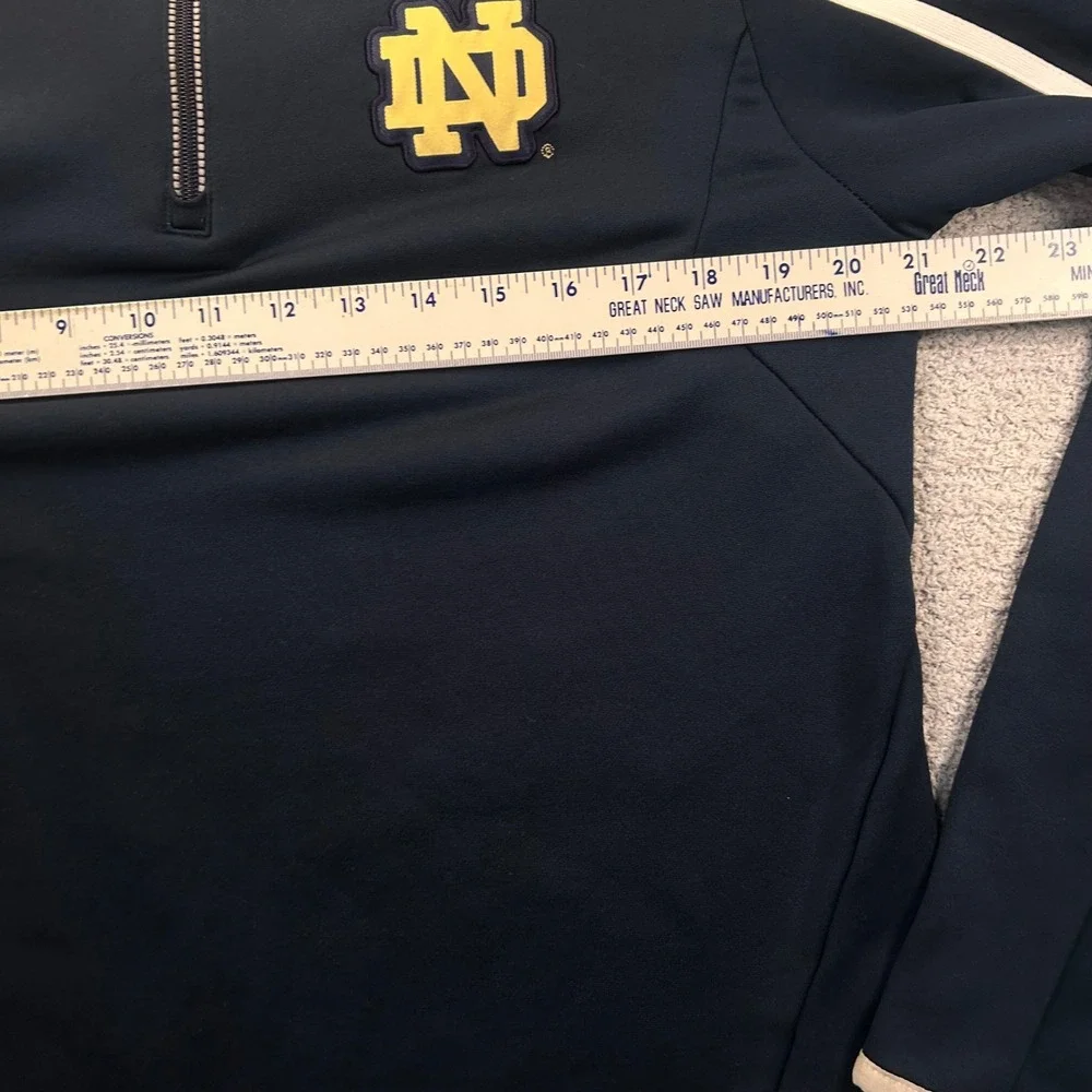 Adidas Notre Dame Pullover Quarter Zip Medium Navy Collegiate Gameday Sporty
